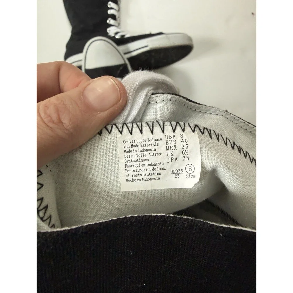 Women's Airwalk Knee High Black Canvas Lace Up Full Zip Shoes Sneakers Size 8 - Picture 8 of 8